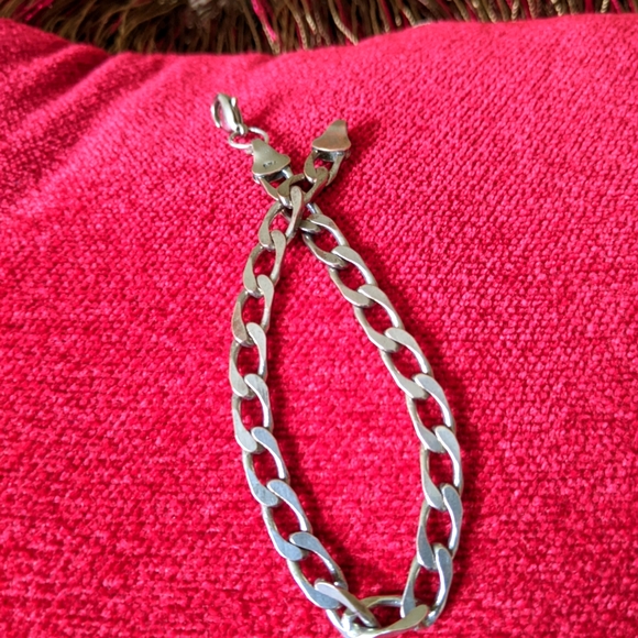 925 STERLING SILVER CURB LINK CHAIN BRACELET - Picture 4 of 7